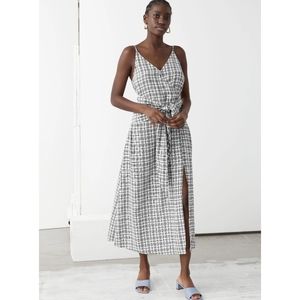 & Other Stories V-neck Waist Tie Midi Dress